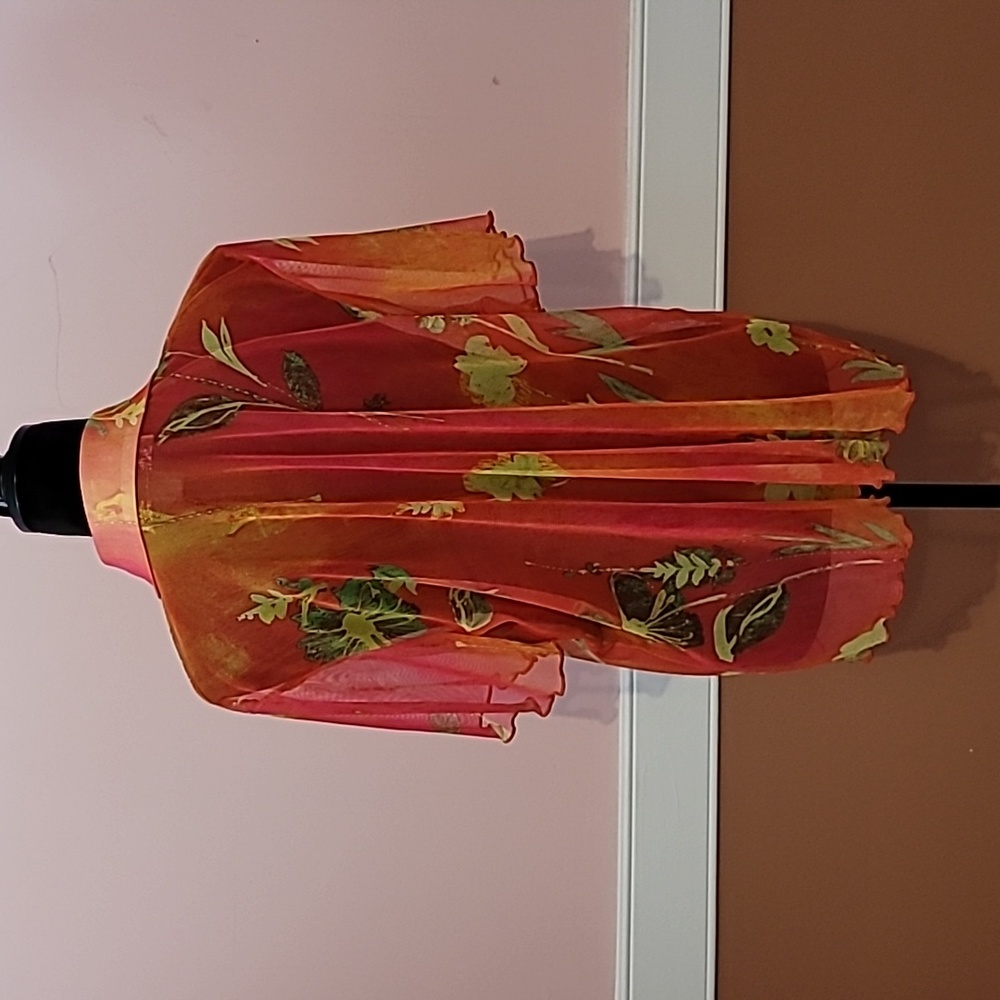 #85 Ladies Sheer Floral Print Blouse - Picture 6 of 7